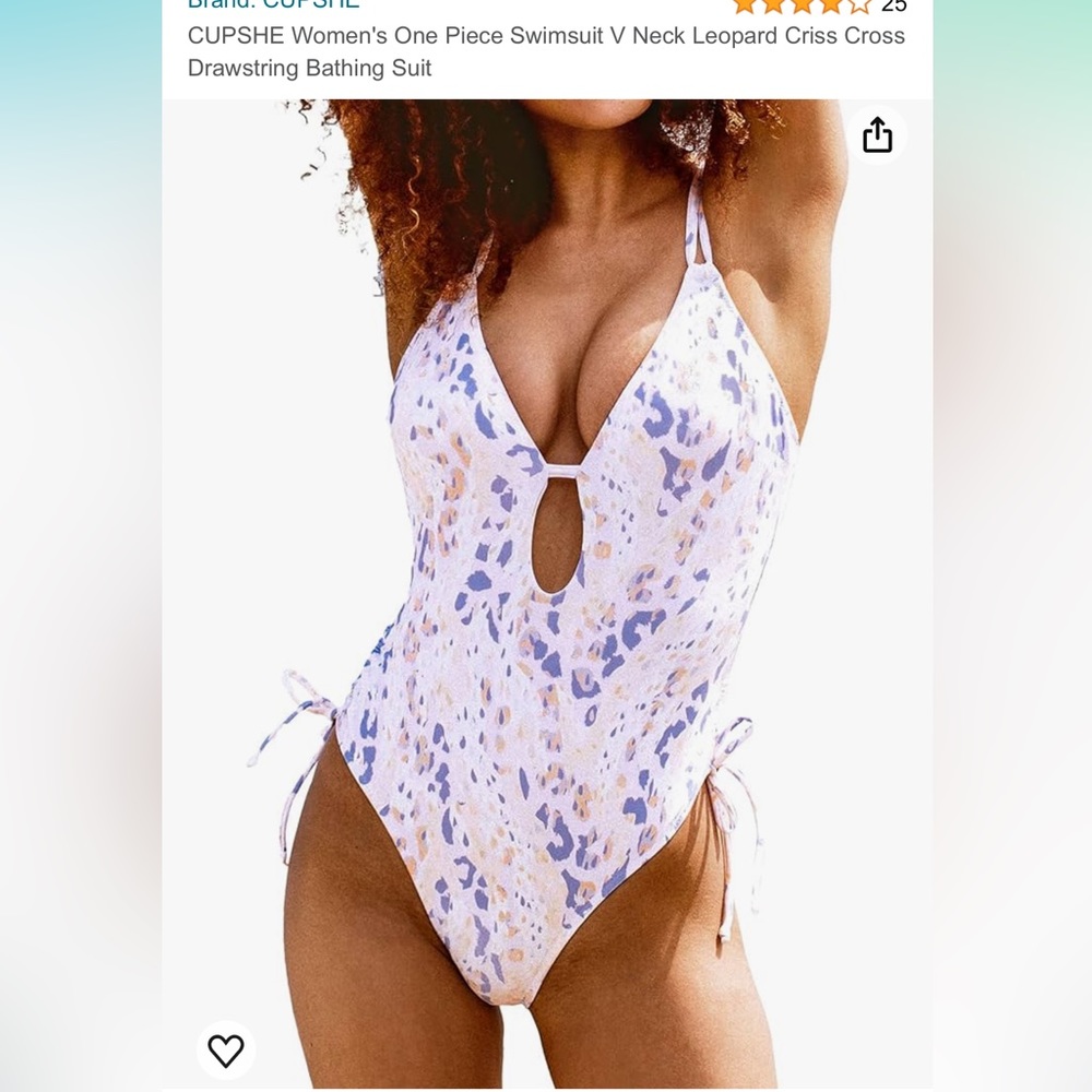 NWOT cupshe multicolor leopard pastel print one piece